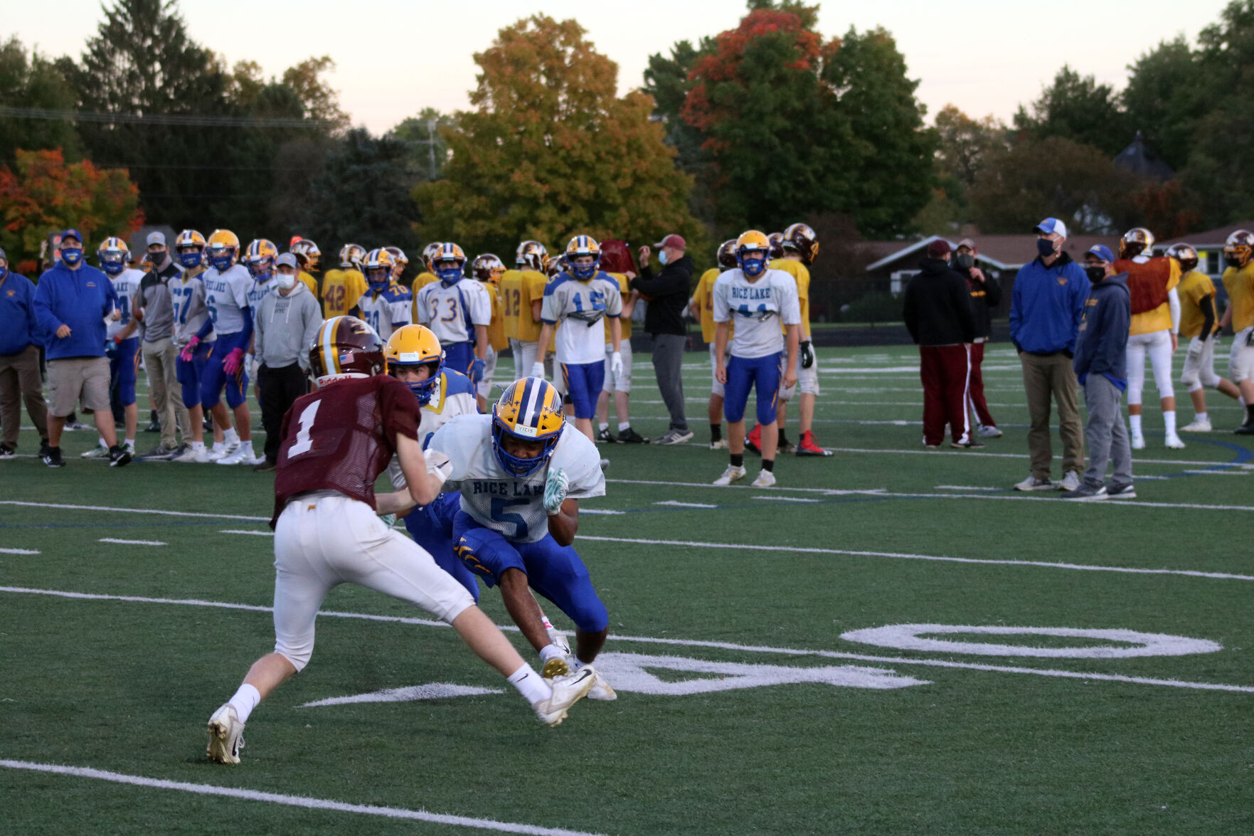 Rice Lake football scrimmage vs. Menomonie 9-18-20